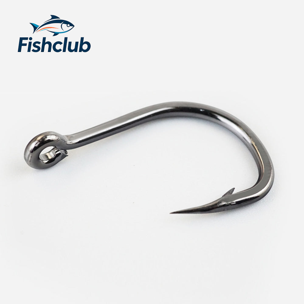 Heavy-Duty Stainless Steel Slow Jigging Hooks with Eye – Barbed Saltwater Fishing Hooks 1006