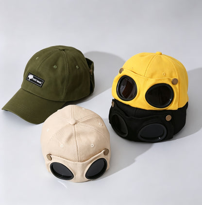 Pilot Goggle Baseball Cap with UV Protection