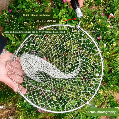 New Upgraded Fishing Landing Net,Fiberglass Pole, Alloy Lock,Quick-Release Net Head