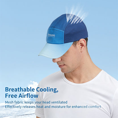 Men's 5-Panel Mesh Fishing Cap – Lightweight Breathable Sun Protection Hat with Adjustable Fit 3151