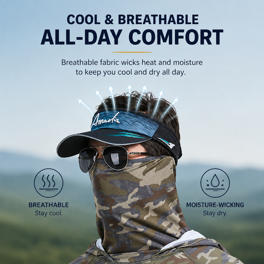 Fishing Sun Visor Hat – Breathable Open Top Cap with UPF 50+ Sun Protection & Structured Fit