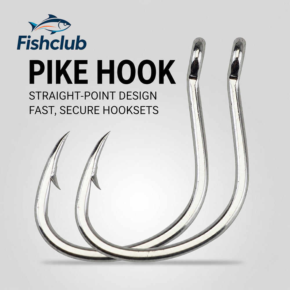 Heavy-Duty Tinned High-Carbon Steel Hooks for Pike & Deep-Sea Jigging 1003