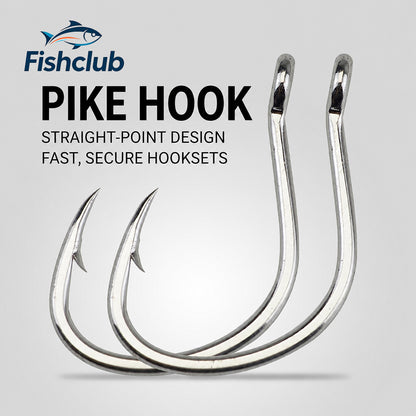 Heavy-Duty Tinned High-Carbon Steel Hooks for Pike & Deep-Sea Jigging 1003