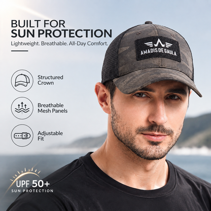Performance Fishing Cap – Breathable Mesh Hat with UV Sun Protection & Adjustable Fit