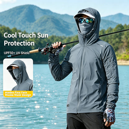 Men's Fishing Shirt, Moisture-Wicking Quick-Dry Stretch Fabric, UPF UV Sun Protection Hoodie（副本）