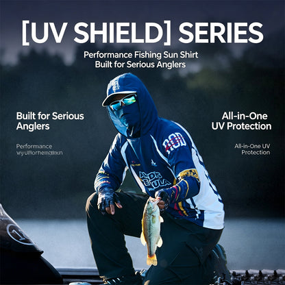 Men's UPF 100+ Professional Fishing Shirt with Integrated 3D Face Cover, Quick Dry Moisture Wicking Breathable Sun Protection Hoodie（副本）