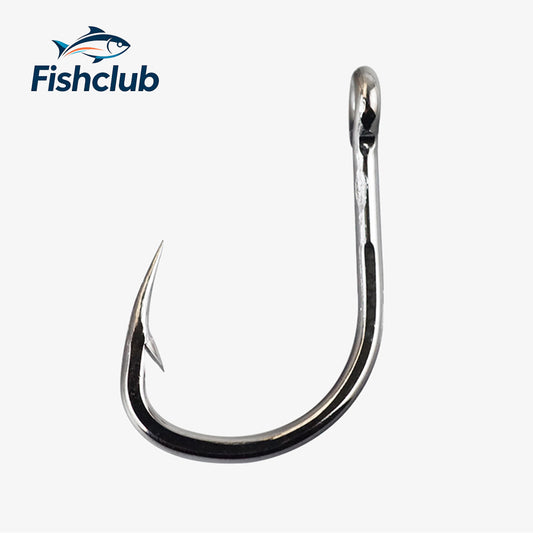 Heavy-Duty Stainless Steel Slow Jigging Hooks with Eye – Barbed Saltwater Fishing Hooks 1006