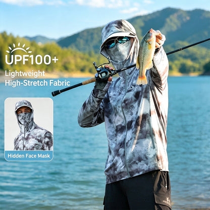 Men's Fishing Shirt, Moisture-Wicking Quick-Dry Stretch Fabric, UPF UV Sun Protection Hoodi 6302e