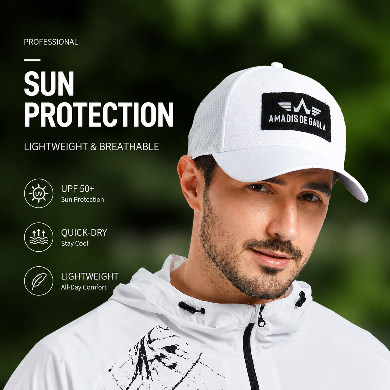 Performance Fishing Cap – Breathable Mesh Hat with UV Sun Protection & Adjustable Fit
