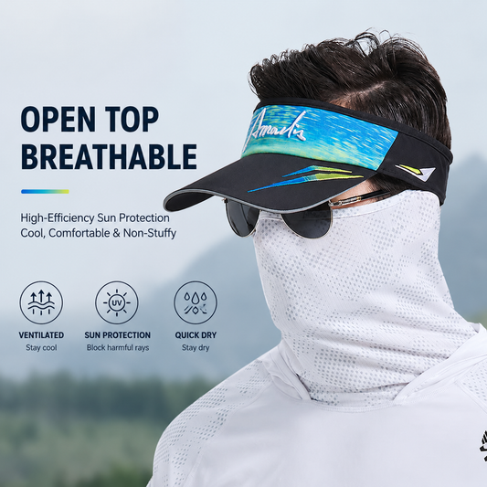 Fishing Sun Visor Hat – Breathable Open Top Cap with UPF 50+ Sun Protection & Structured Fit