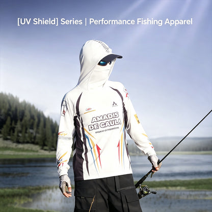 Men's UPF 100+ Professional Fishing Shirt with Integrated 3D Face Cover, Quick Dry Moisture Wicking Breathable Sun Protection Hoodie（副本）