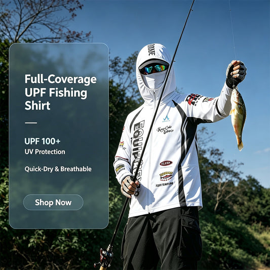 Men's Fishing Shirt, Moisture-Wicking Quick-Dry Stretch Fabric, UPF UV Sun Protection Hoodie 6305