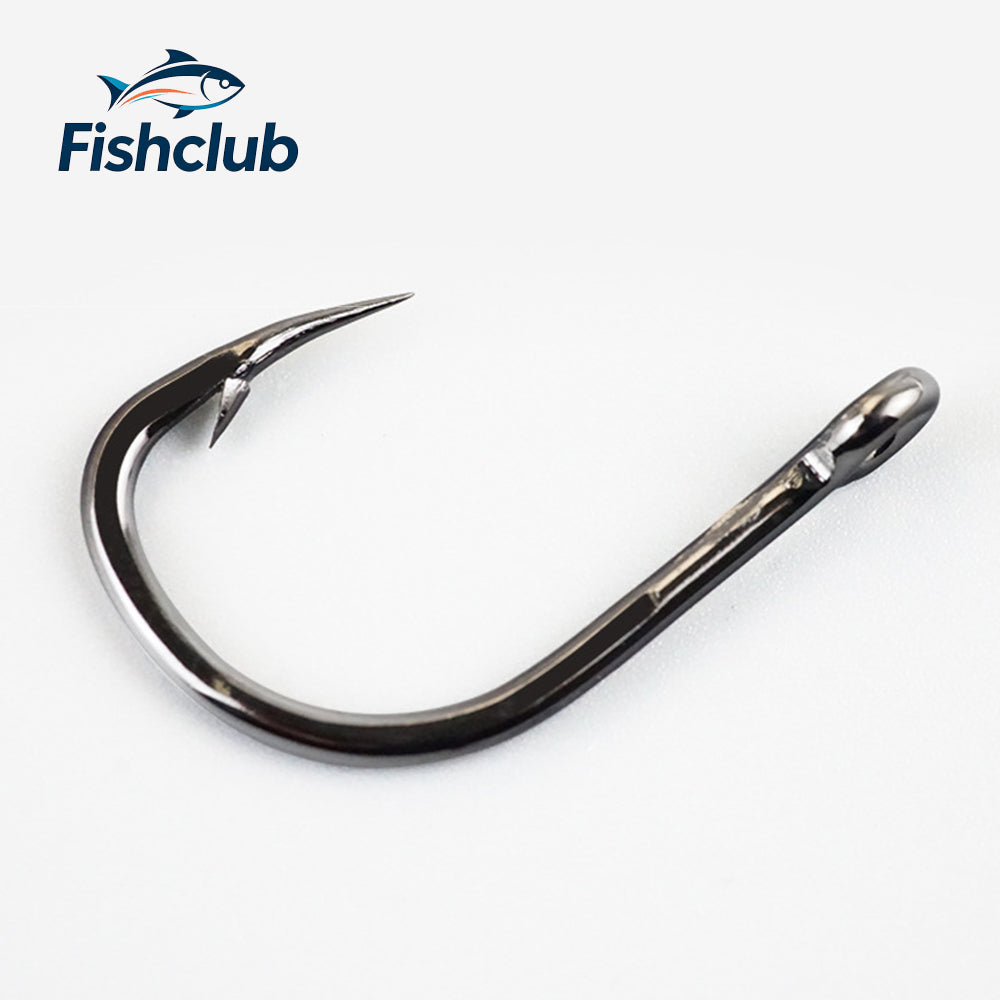 Heavy-Duty Stainless Steel Slow Jigging Hooks with Eye – Barbed Saltwater Fishing Hooks 1006