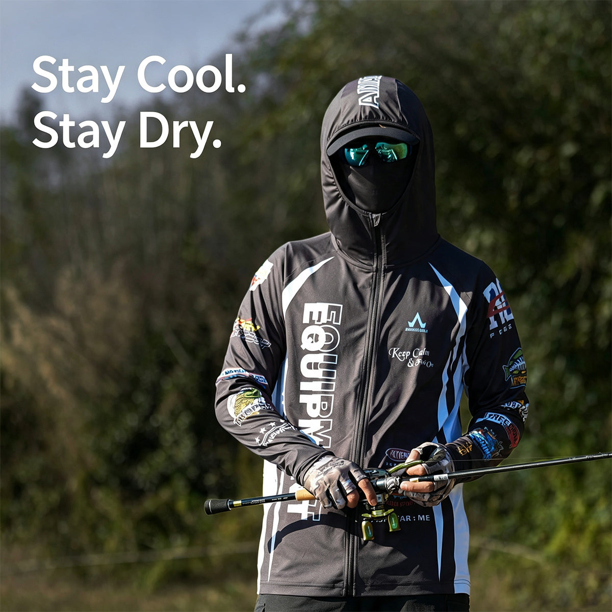 Men's Fishing Shirt, Moisture-Wicking Quick-Dry Stretch Fabric, UPF UV Sun Protection Hoodie（副本）