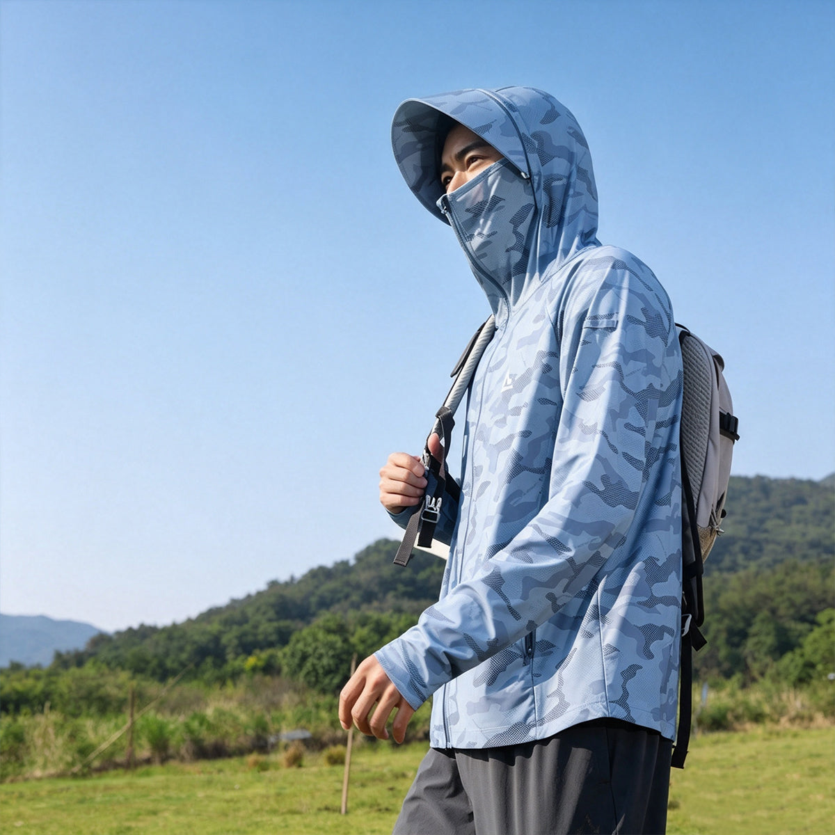 Men's Fishing Shirt, Moisture-Wicking Quick-Dry Stretch Fabric, UPF UV Sun Protection Hoodie（副本）