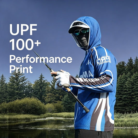 UPF 100+ Performance Fishing Shirt for Men, Long Sleeve Sun Protection Jersey with Triple Back Pockets, 4-Way Stretch Moisture Wicking Breathable Outdoor Fishing Apparel 6304