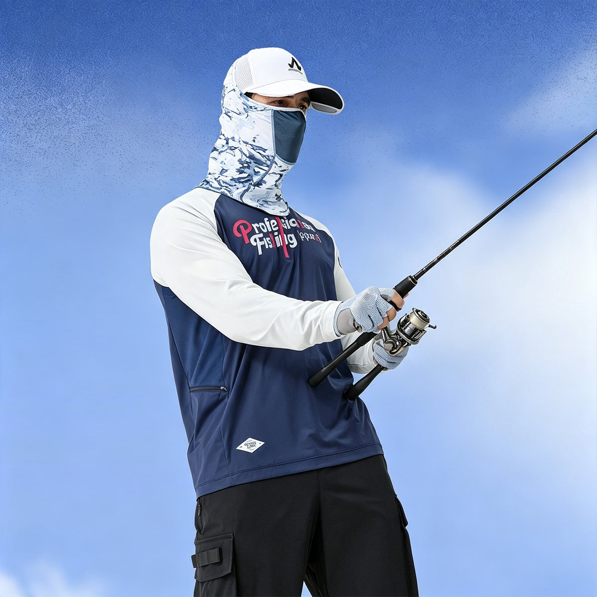 Men's UPF 100+ Fishing Shirt, Long Sleeve Sun Protection Jersey with Quarter Zip Collar, Quick Dry Moisture Wicking Fabric & YKK Zipper Pocket 6314
