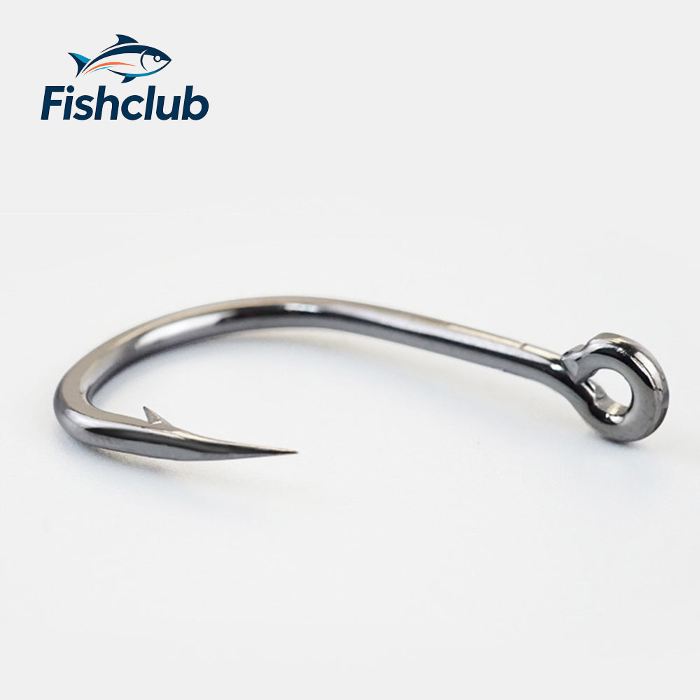 Heavy-Duty Stainless Steel Slow Jigging Hooks with Eye – Barbed Saltwater Fishing Hooks 1006
