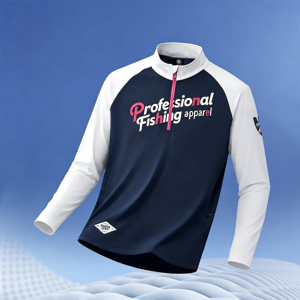 Men's UPF 100+ Fishing Shirt, Long Sleeve Sun Protection Jersey with Quarter Zip Collar, Quick Dry Moisture Wicking Fabric & YKK Zipper Pocket 6314