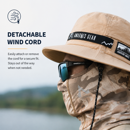 Men's Outdoor Fishing Bucket Hat – Lightweight Breathable UV Sun Protection Hat with Adjustable Fit & Detachable Chin Strap 4128