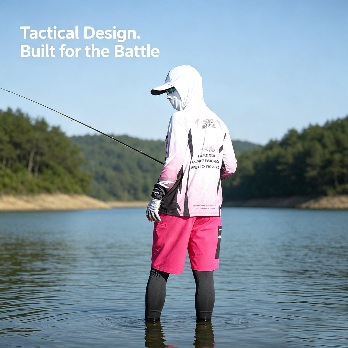 Men's UPF 100+ Professional Fishing Shirt with Integrated 3D Face Cover, Quick Dry Moisture Wicking Breathable Sun Protection Hoodie（副本）