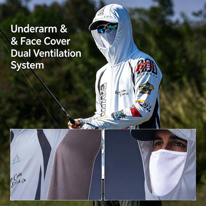 Men's Fishing Shirt, Moisture-Wicking Quick-Dry Stretch Fabric, UPF UV Sun Protection Hoodie（副本）