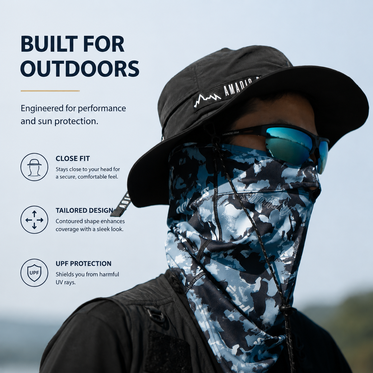 Men's Outdoor Fishing Bucket Hat – Lightweight Breathable UV Sun Protection Hat with Adjustable Fit & Detachable Chin Strap 4128