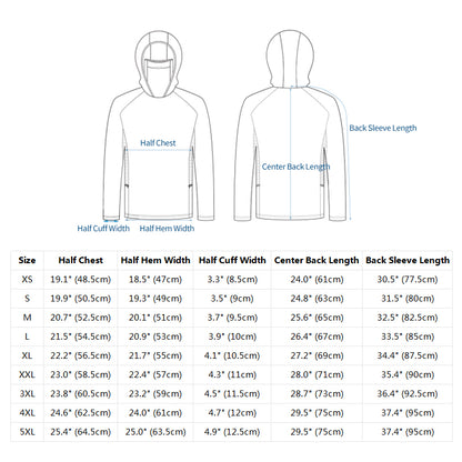 Men's UPF 100+ Professional Fishing Shirt with Integrated 3D Face Cover, Quick Dry Moisture Wicking Breathable Sun Protection Hoodie（副本）