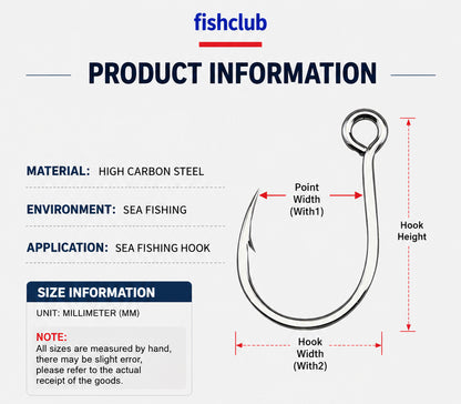 Heavy Duty Single Fishing Hooks, Anti-Corrosion Replacement Lure Hooks for Minnow, Popper, Crankbait & Metal Jigs （10PK）1002