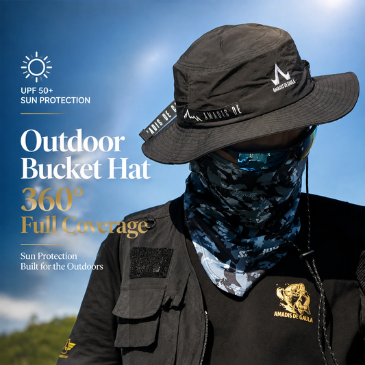Men's Outdoor Fishing Bucket Hat – Lightweight Breathable UV Sun Protection Hat with Adjustable Fit & Detachable Chin Strap 4128