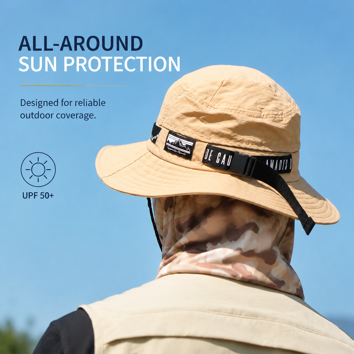 Men's Outdoor Fishing Bucket Hat – Lightweight Breathable UV Sun Protection Hat with Adjustable Fit & Detachable Chin Strap 4128