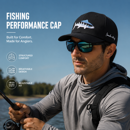 Performance Fishing Cap – Breathable Mesh Hat with UV Sun Protection & Adjustable Fit