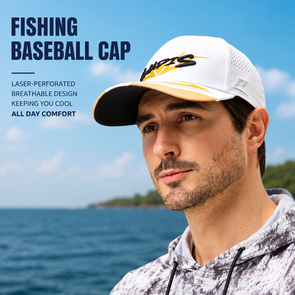 Men's Professional Fishing Cap – Extended Brim Sun Protection Hat with Laser-Perforated Breathable Design 3107